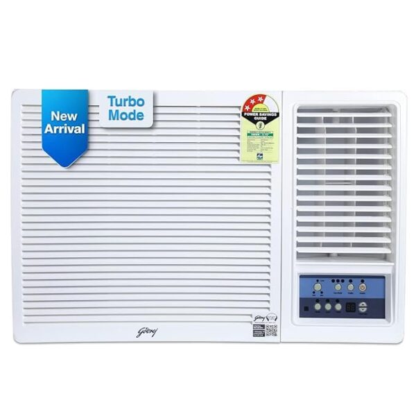 Godrej 1.5 Ton 3 Star, Turbo Mode Window AC (Copper, Anti-Dust Filter, Anti-Freeze Thermostat, AC 1.5T WFC 18UTC3-WWB Window, White